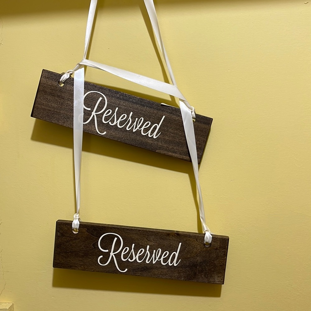 Wedding RESERVED seating signs
